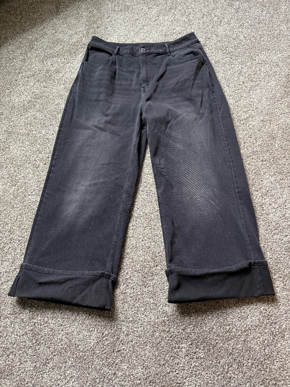 Halara FlexHigh Waistedl Wide Leg Jeans w/ Rolled Cuff